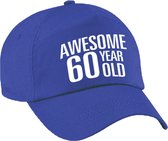 Awesome 60 year old verjaardag pet / cap blauw voor dames en heren - baseball cap - verjaardags cadeau - petten / caps