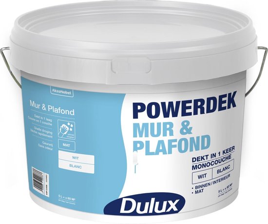 werkzaamheid Vermelding Taalkunde Dulux Powerdek Muur & Plafondverf - Wit - Mat - 5 Liter | bol.com