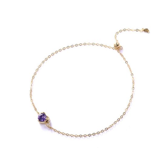 Bracelet Purple Stone - Argent S925 avec or 18 carats