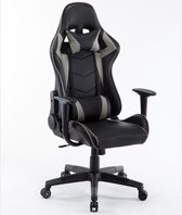 Alora Gaming stoel Monaco - Grijs - Met Nekkussen & Verstelbaar Rugkussen - Bureaustoel - Gamestoel - Game Stoel - Gaming Chair