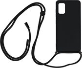 Samsung Galaxy A41 Backcase silicone met koord zwart