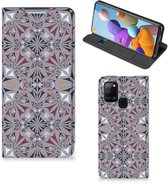 Flipcover Geschikt voor Samsung Galaxy A21s Smart Cover Flower Tiles