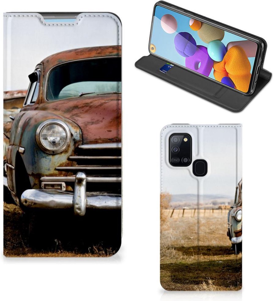 Samsung Galaxy A21s Stand Case Vintage Auto