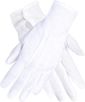 Boland - Paar Handschoenen pols met drukknop Wit - Volwassenen - Unisex - Goochelaar