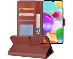 Hoesje - Geschikt voor Samsung Galaxy A41 - Luxe Bookcase - Walletcase Hoes - Portemonnee - Cover - Telefoonhoes - Bruin