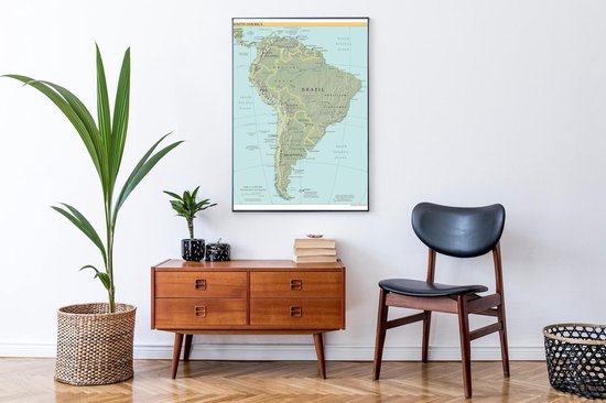 Affiche Carte Amérique - Grand 70x50 cm - Carte (Brésil / Argentine)