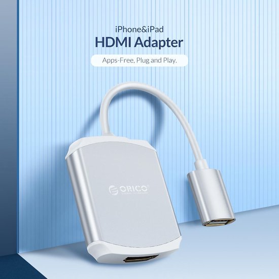 ORICO HDMI ORICO aluminium pour iPhone et iPad - 1080P @ 60Hz - argent