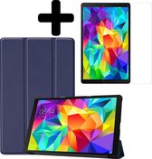 Hoes Geschikt voor Samsung Galaxy Tab A 10.1 2019 Hoes Luxe Hoesje Book Case Met Screenprotector - Hoesje Geschikt voor Samsung Tab A 10.1 2019 Hoes Cover - Donkerblauw