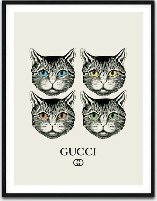 Luxe Fotolijst Gucci Cats 63,5 x 94 cm Gucci Schilderij