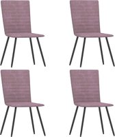 Eetkamerstoelen set 4 stuks   Velvet Roze (Incl LW anti kras viltjes) - Eetkamer stoelen - Extra stoelen voor huiskamer - Dineerstoelen – Tafelstoelen