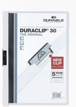 Klemmap Durable Duraclip A4 3mm 30 vellen wit | 25 stuks