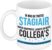 J'étais le fier collègue de la tasse à café / tasse à thé Whoppers la plus drôle, la plus gentille et la meilleure - blanche - 300 ml - lettres jaunes et noires - cadeau d'adieu pour collègue / coéquipier / employé