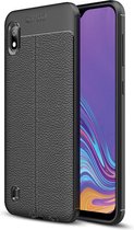 Samsung Galaxy A10 - hoes, cover, case - TPU - Textuur - Zwart