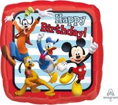 Mickey Mouse Helium ballon Happy Birthday vierkant 43cm leeg