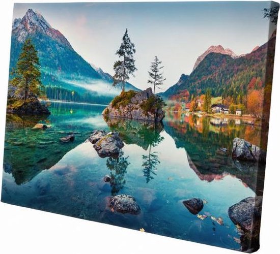 Ruisseau dans les montagnes | 150 x 100 cm | Nature | Peinture | Tissu en toile | Peinture sur toile