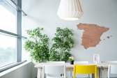 HOUTEN WANDDECORATIE / WOODEN WALL DECORATION - MUURDECORATIE / WALL ART - LANDKAART SPANJE / COUNTRY MAP SPAIN - 128 x 95cm - DONKER HOUT / DARK WOOD - WANDFIGUUR ESPANA / ESPAÑA