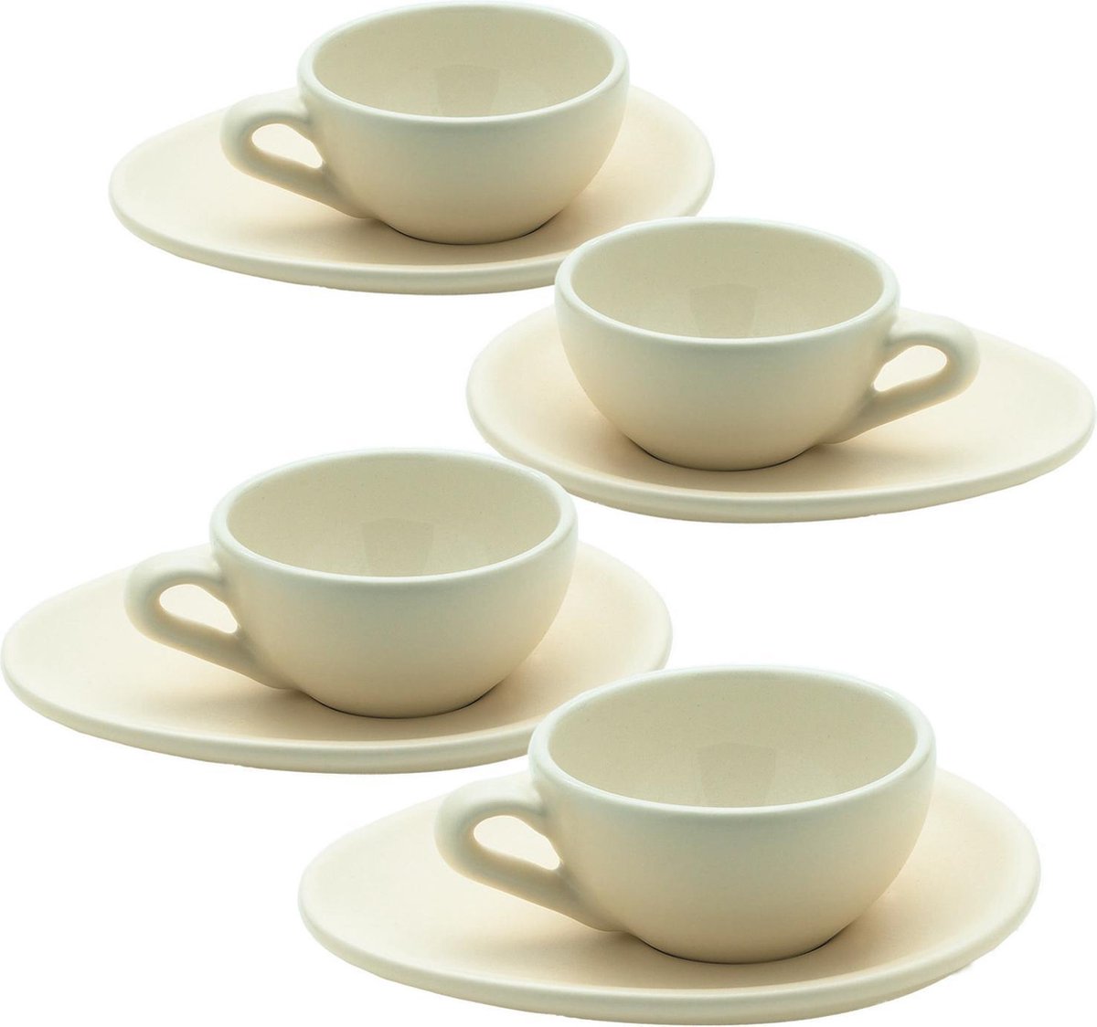 Espresso cup & saucer, set of 4, cream