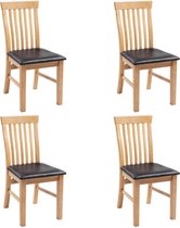 Eetkamerstoelen set 4 stuks Massief hout  (Incl LW anti kras viltjes) - Eetkamer stoelen - Extra stoelen voor huiskamer - Dineerstoelen – Tafelstoelen