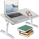 Greenure laptop tafel – standaard verstelbaar en inklapbaar – voor op bed of bank - wit