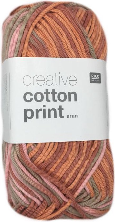 Monetair compleet Prominent Rico Design Creative Cotton print - gemêleerd dik katoen garen - oranje  roze 036 -... | bol.com