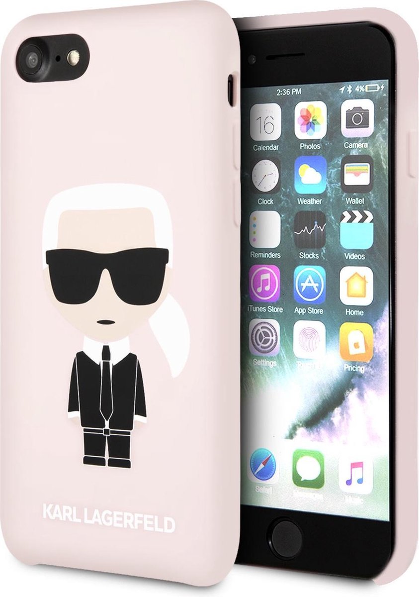 Zwart hoesje van Karl Lagerfeld - Backcover - iPhone 7-8 iPhone SE2 2020 - Full Body Iconic