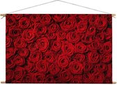 Rode Rozen | 90 x 60 CM | Natuur |Schilderij | Textieldoek | Textielposter | Wanddecoratie
