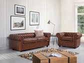 Beliani Bank Chesterfield lichtbruin - Leer