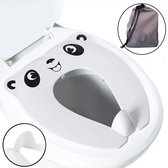 WC Verkleiner - Wit Panda Ontwerp - Toilettrainer - Opvouwbare Toilet Zitje - Toiletbril Verkleiner - Kinder WC Bril