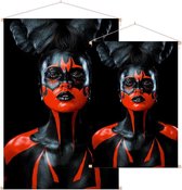 Vrouw als duivelse schoonheid - Foto op Textielposter - 40 x 60 cm