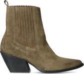 Manfield - Dames - Groene suède western boots - Maat 37