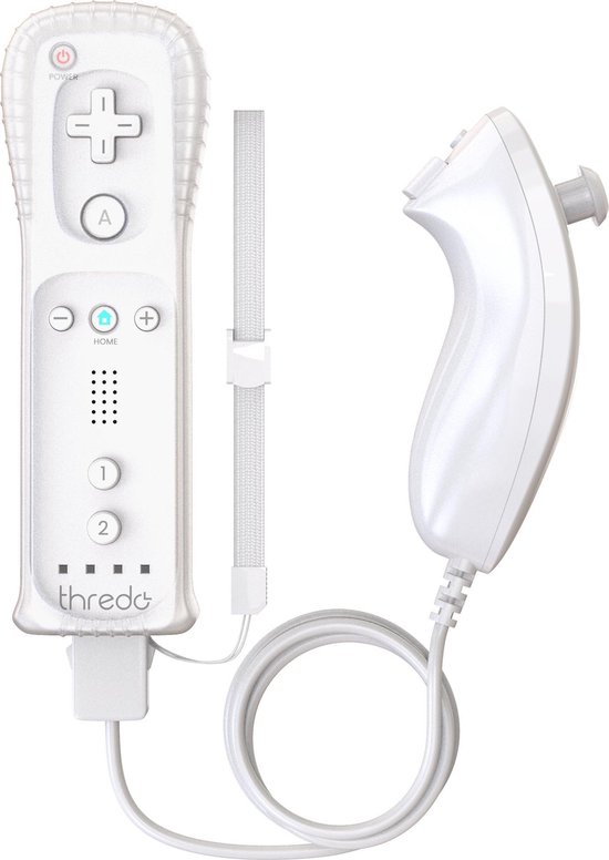 Thredo Remote Controller + Nunchuk voor Nintendo Wii / Wii U (Motion Plus) - Wit