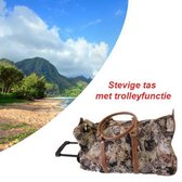 Stevige Tas met Wieltjes en Trekgreep - Katten Print
