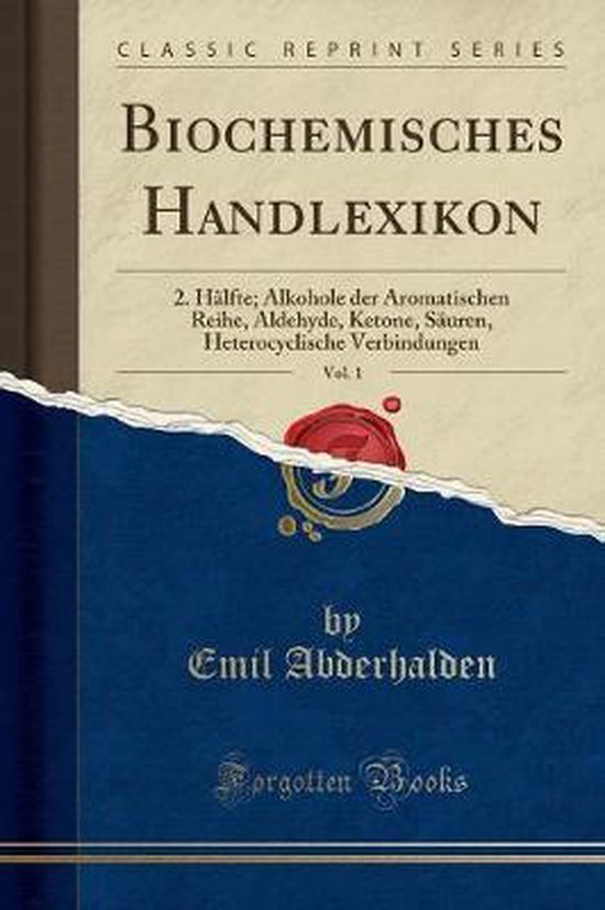 Biochemisches Handlexikon, Vol. 1 - cover
