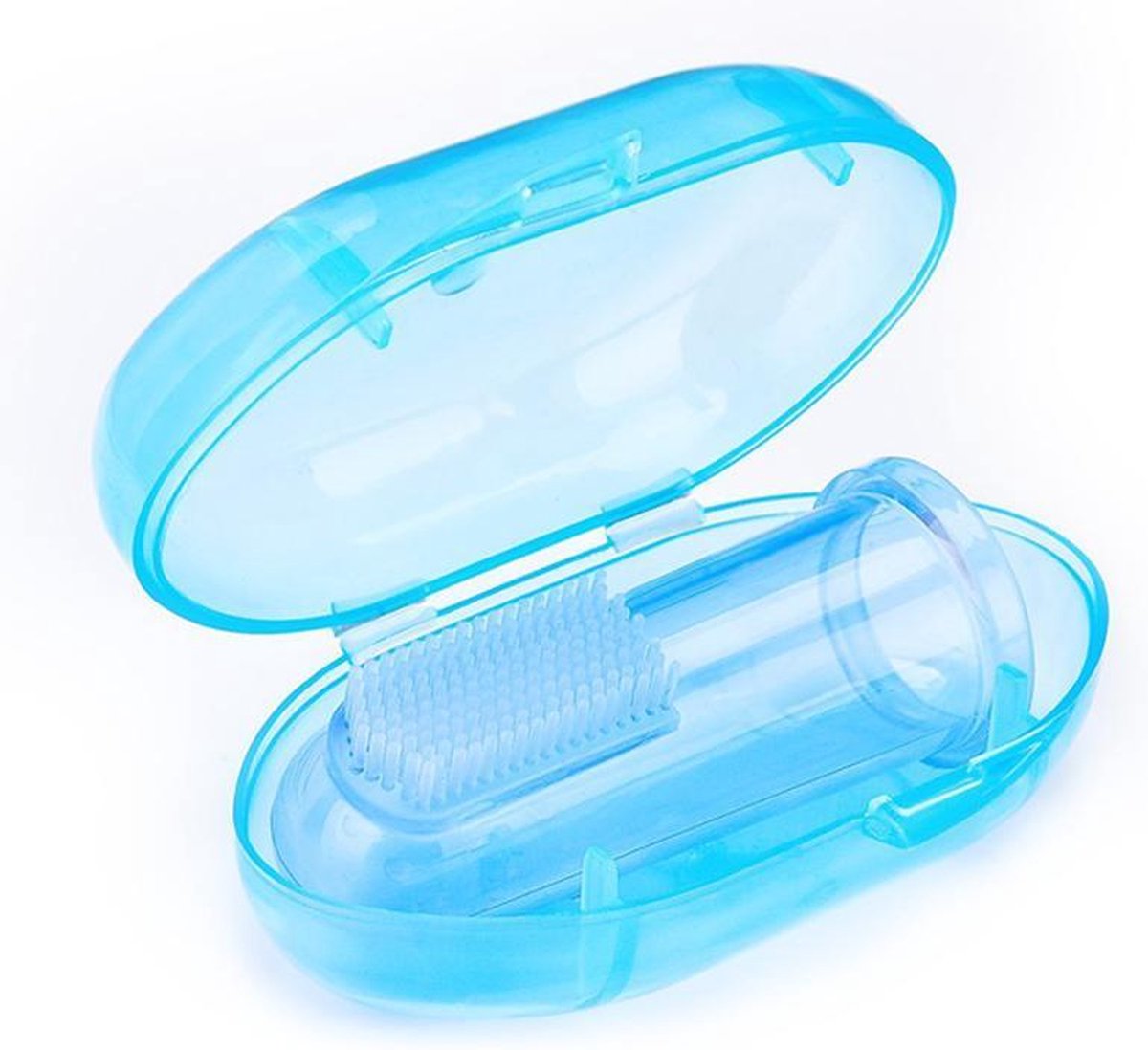 Goedkoopste 3 Stuks Blauw Baby tandenborstel, doorkomende tandjes, tandvlees massage, vinger tandenborstel, baby & peuter, silicone, vingertandenborstel baby