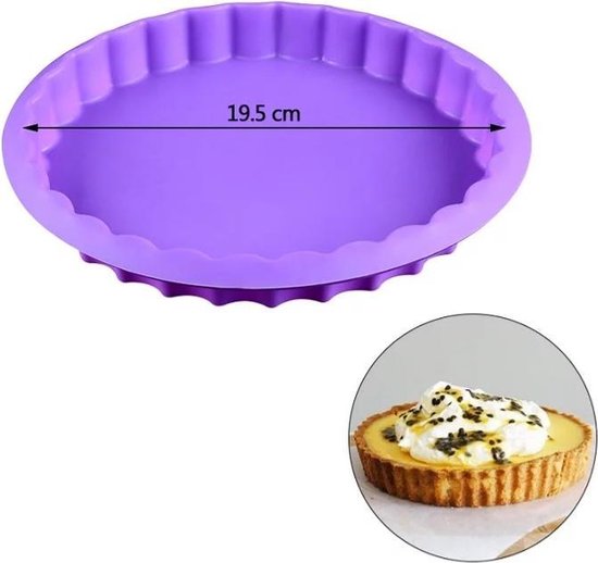 Siliconen bakvorm - Vlaai of taart - Ronde taartvorm - 19,5 cm - Vaatwasser  geschikt -... | bol.com