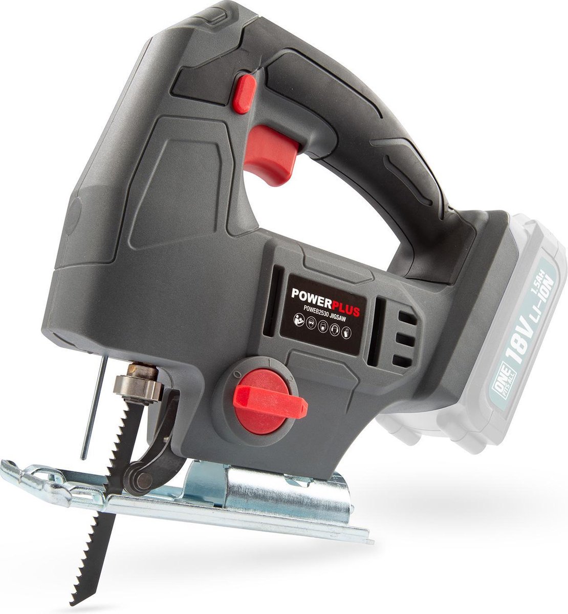 Powerplus accu decoupeerzaag POWEB2530 - 18V zaagmachine - 2500min-1 - zonder accu en lader - gereedschap met 1 acc. – foto 5