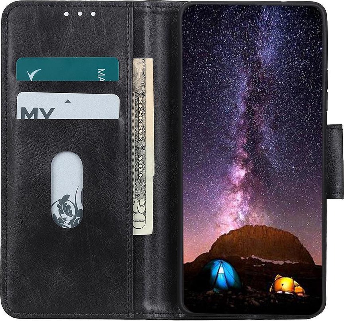 Bestcases Booktype Telefoonhoesje voor Samsung Galaxy A71 5G - Zwart