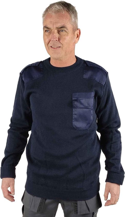 | STØRVIK Commandotrui Acryl Wol Heren Donkerblauw Commando Trui 50 50 Zwart Storvik Dampier Kleding