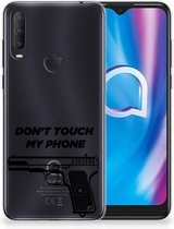 Back Case Siliconen Hoesje Alcatel 1S (2020) Telefoonhoesje Pistol Don't Touch My Phone