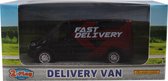 2-play Schaalmodel Ford Transit Bestelbus Pull-back Zwart