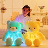 Verlichte teddybeer beer knuffel cadeau kind kraamcadeau blauw 50 cm