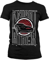 Knight Rider Dames Tshirt -S- Sunset K.I.T.T. Zwart
