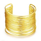 Twice As Nice Armband in goudkleurig edelstaal, open bangle  6 cm