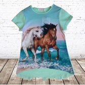 Shirt met paard J07 -s&C-110/116-t-shirts meisjes