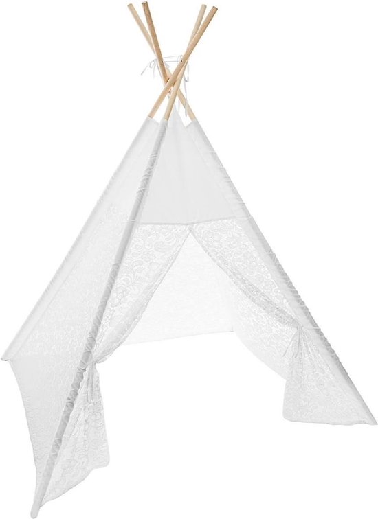 Absoluut Hick Aanval Atmosphere Home Styling Collection Tipi Tent- Wit- Kant- 160 cm hoog |  bol.com