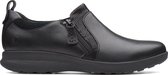 Clarks Un Adorn Zip Dames Instappers - Black Combi - Maat 39