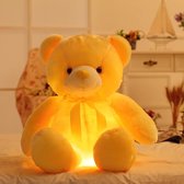 Verlichte teddybeer beer knuffel cadeau kind kraamcadeau 50 cm wit