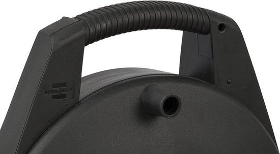 Brennenstuhl Vario Line kabelbox 4-voudig / minikabeltrommel (binnenkabeltrommel voor huishoudelijk gebruik, 10m kabel, Made in Germany) zwart/grijs