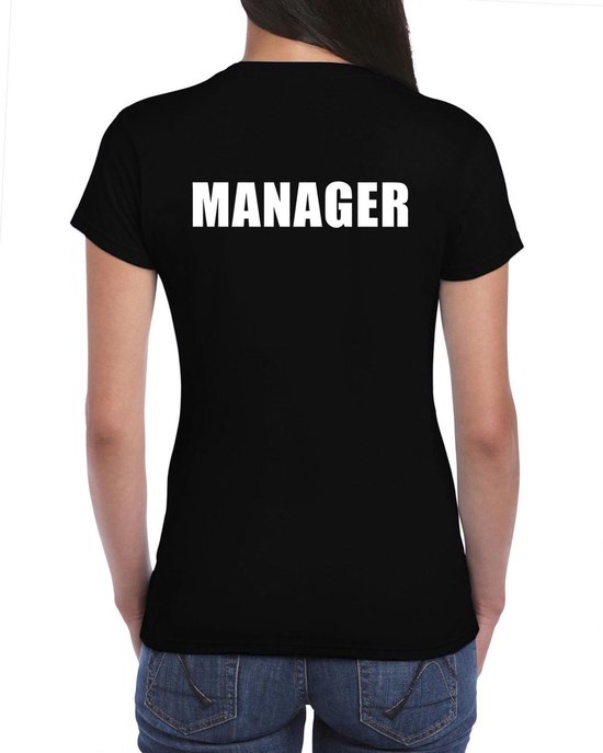 Manager t-shirt zwart voor dames - bedrukking aan achterkant - chef /  manager shirt XXL | bol.com