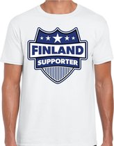 Finland supporter schild t-shirt wit voor heren - Finland landen t-shirt / kleding - EK / WK / Olympische spelen outfit XL